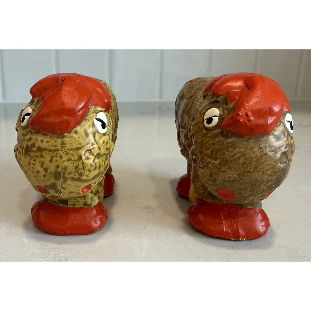 Vintage Shaggy Horse Pony Folk Art Salt & Pepper Shakers Japan 1970's‎ Funky MCM